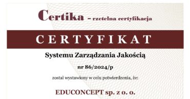 Educoncept Certyfikat ISO 9001:2015